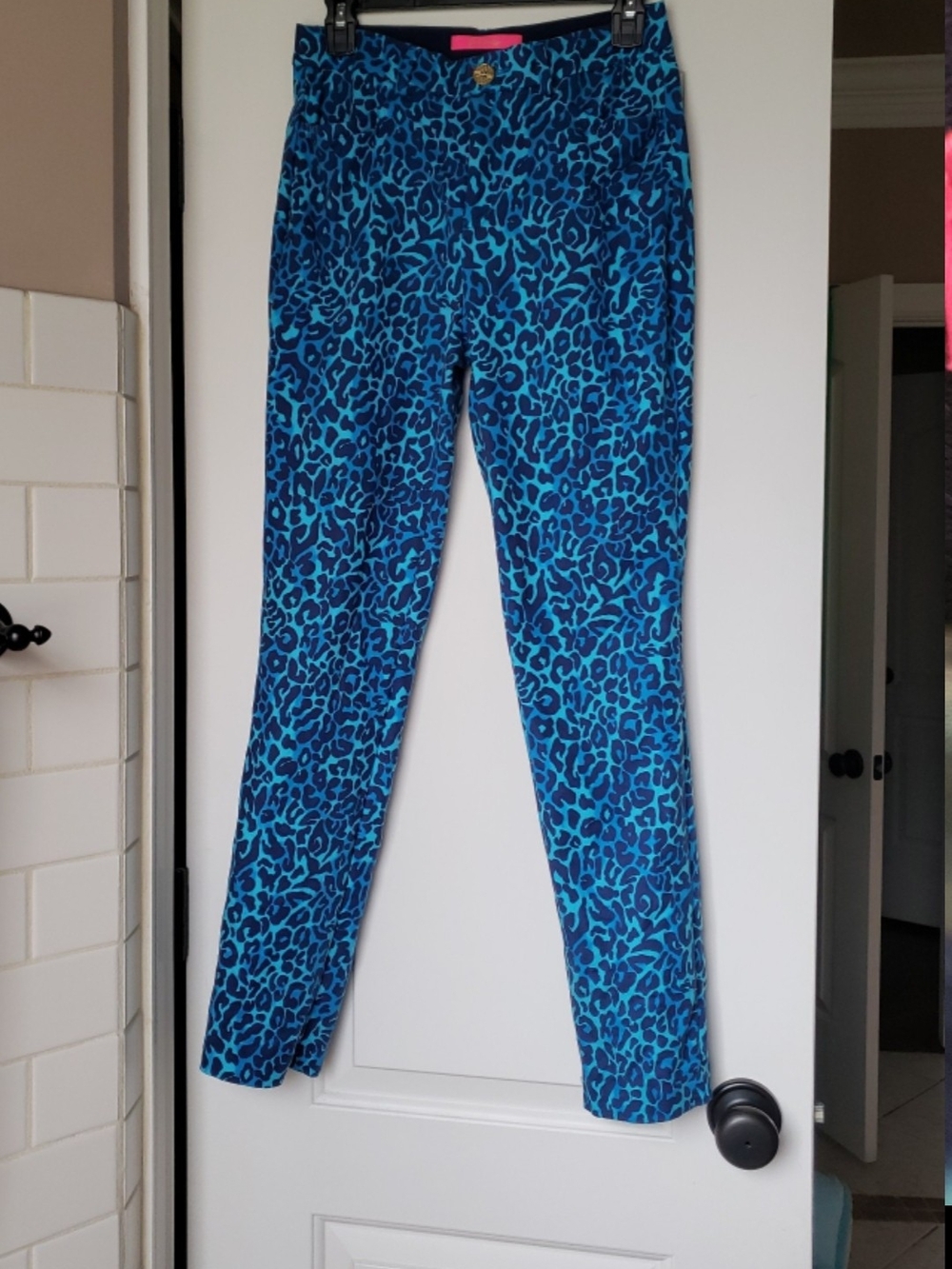 Lilly Pulitzer Blue Leopard Print Kelly Pants